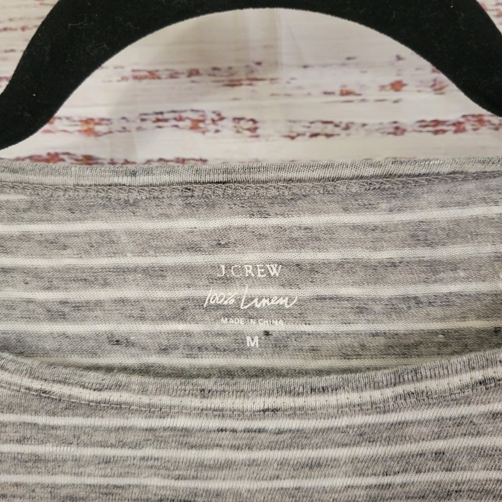 J Crew Linen Longsleve Tee - Picture 2 of 4